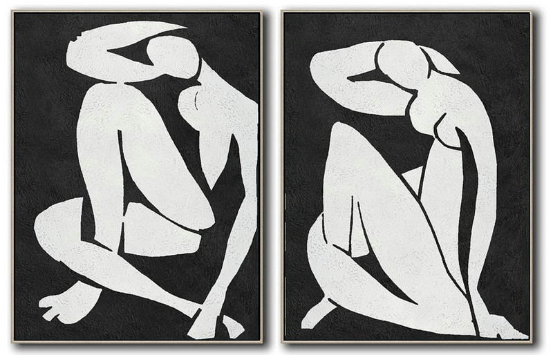 Abstract Painting Extra Large Canvas Art,Set Of 2 Minimal Painting On Canvas - Contemporary Art Canvas Painting
